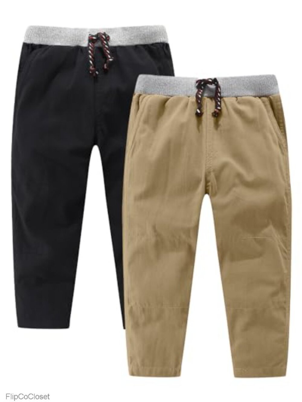Toddler Boys 2-Pack Cotton Twill Pull-On Pants Adjustable Waist